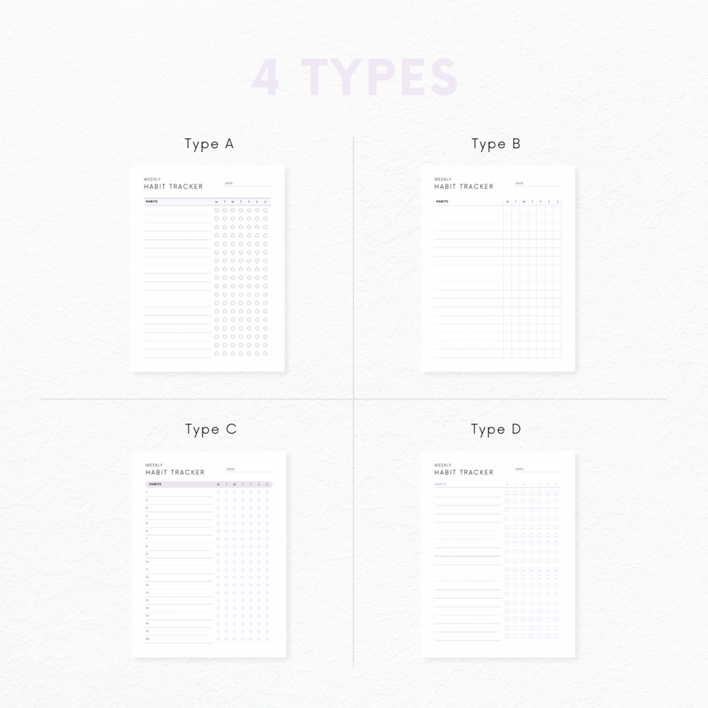 ハビットトラッカー┊︎6色&4種類┊︎習慣化┊︎ルーティン