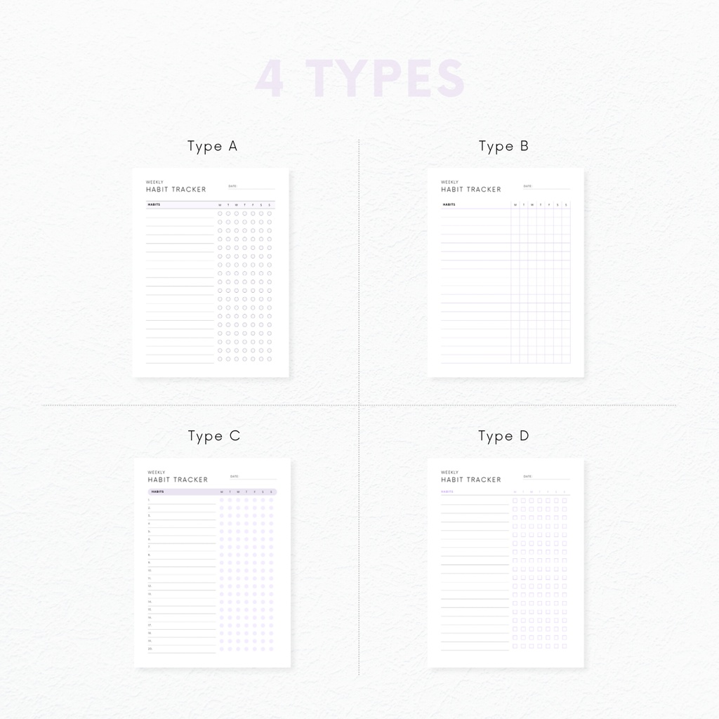 ハビットトラッカー┊︎6色&4種類┊︎習慣化┊︎ルーティン