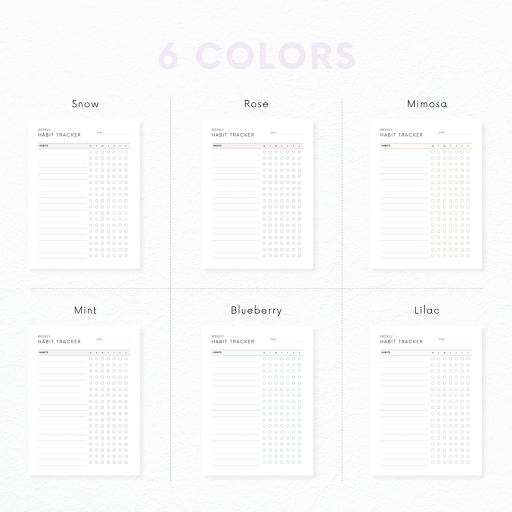 ハビットトラッカー┊︎6色&4種類┊︎習慣化┊︎ルーティン