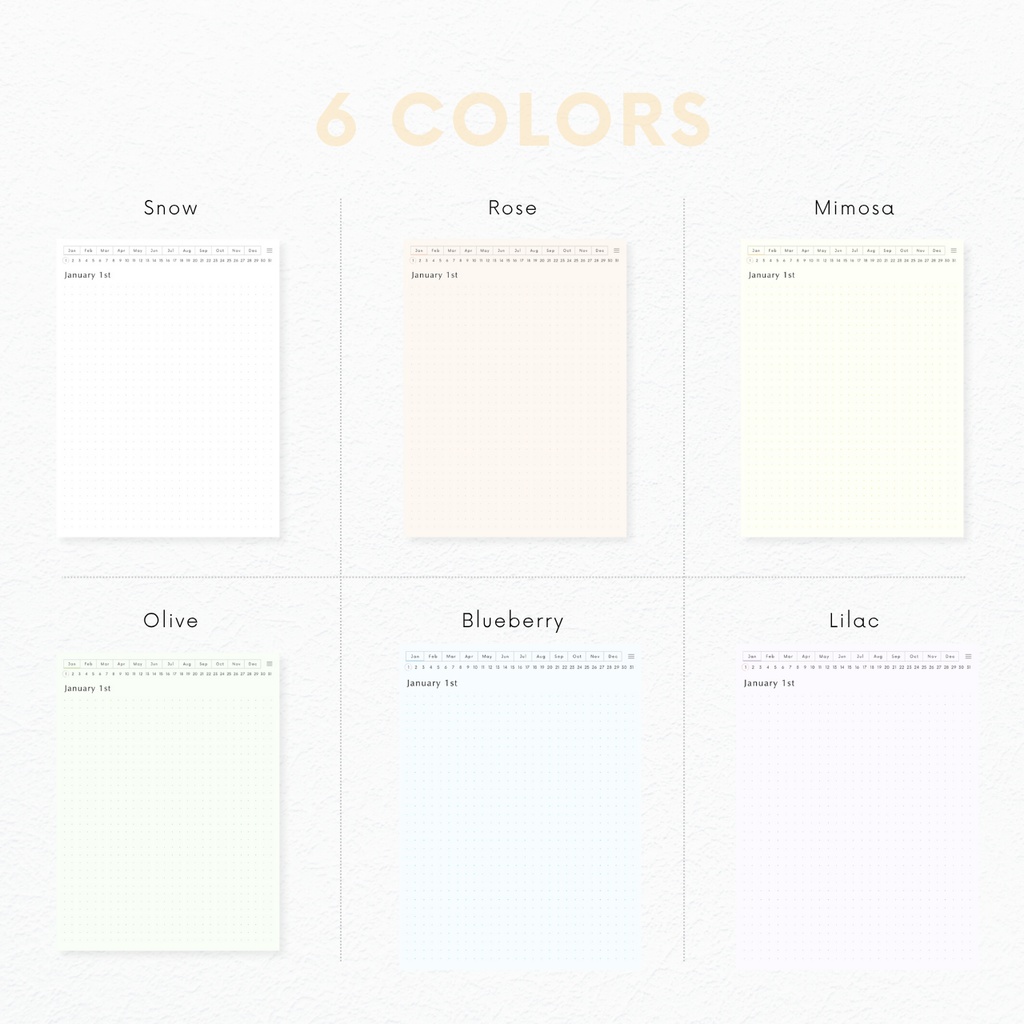 ドット方眼ノート┊︎6色展開┊︎ノート┊︎デジタルジャーナル┊︎リンク付き