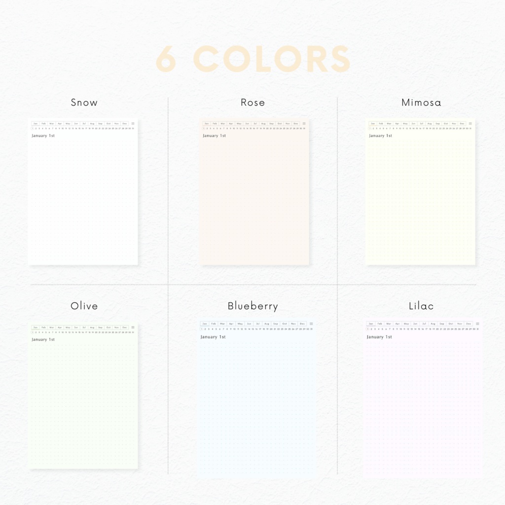 ドット方眼ノート┊︎6色展開┊︎ノート┊︎デジタルジャーナル┊︎リンク付き