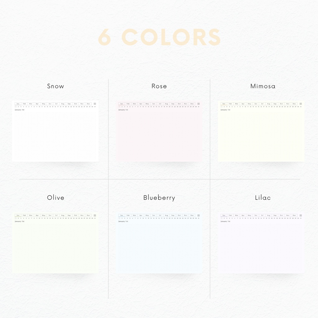 ドット方眼ノート┊︎6色展開┊︎ノート┊︎デジタルジャーナル┊︎リンク付き