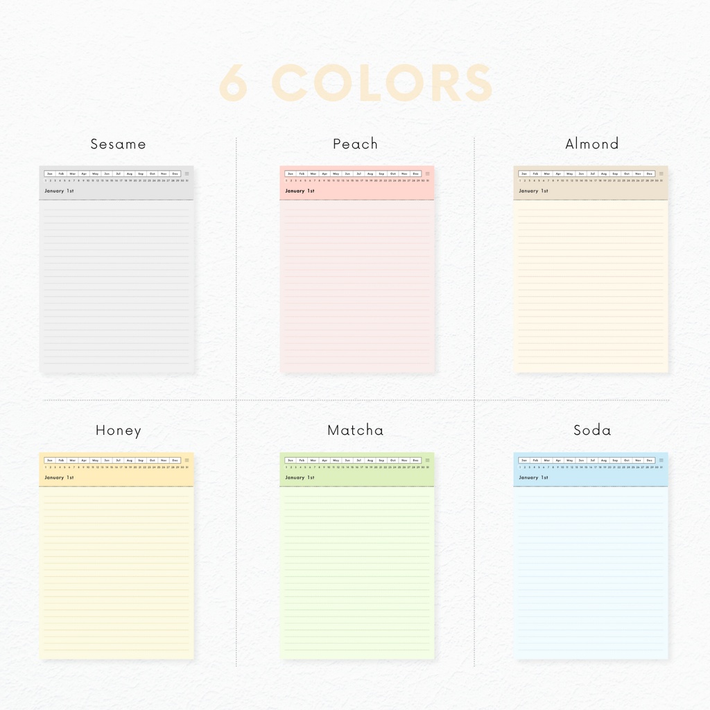 罫線ノート┊︎6色展開┊︎シンプルノート┊︎デジタルジャーナル┊︎リンク付き