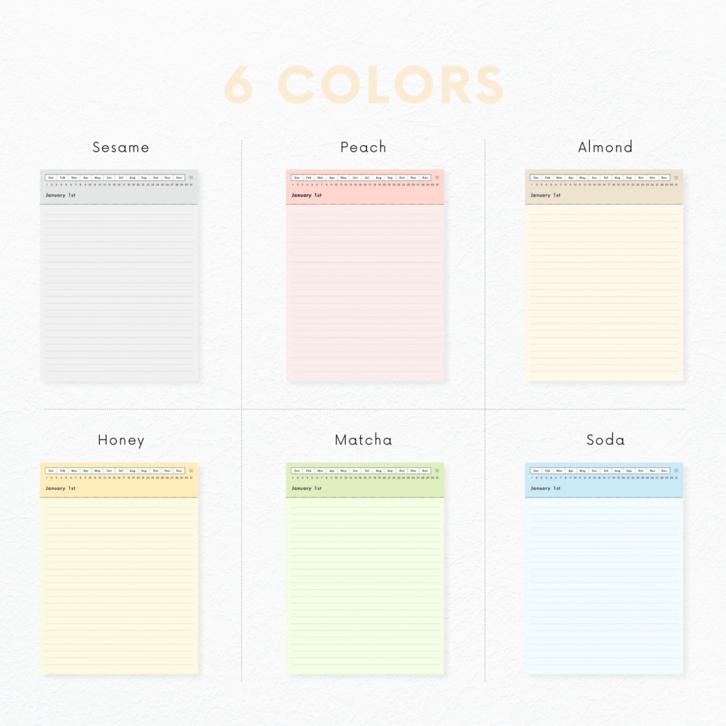 罫線ノート┊︎6色展開┊︎シンプルノート┊︎デジタルジャーナル┊︎リンク付き