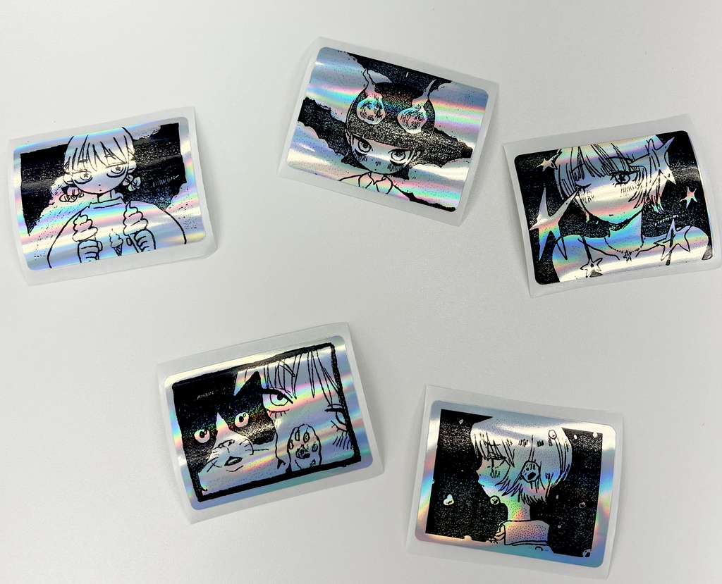 ホロラベルシール・よこ　5枚セット