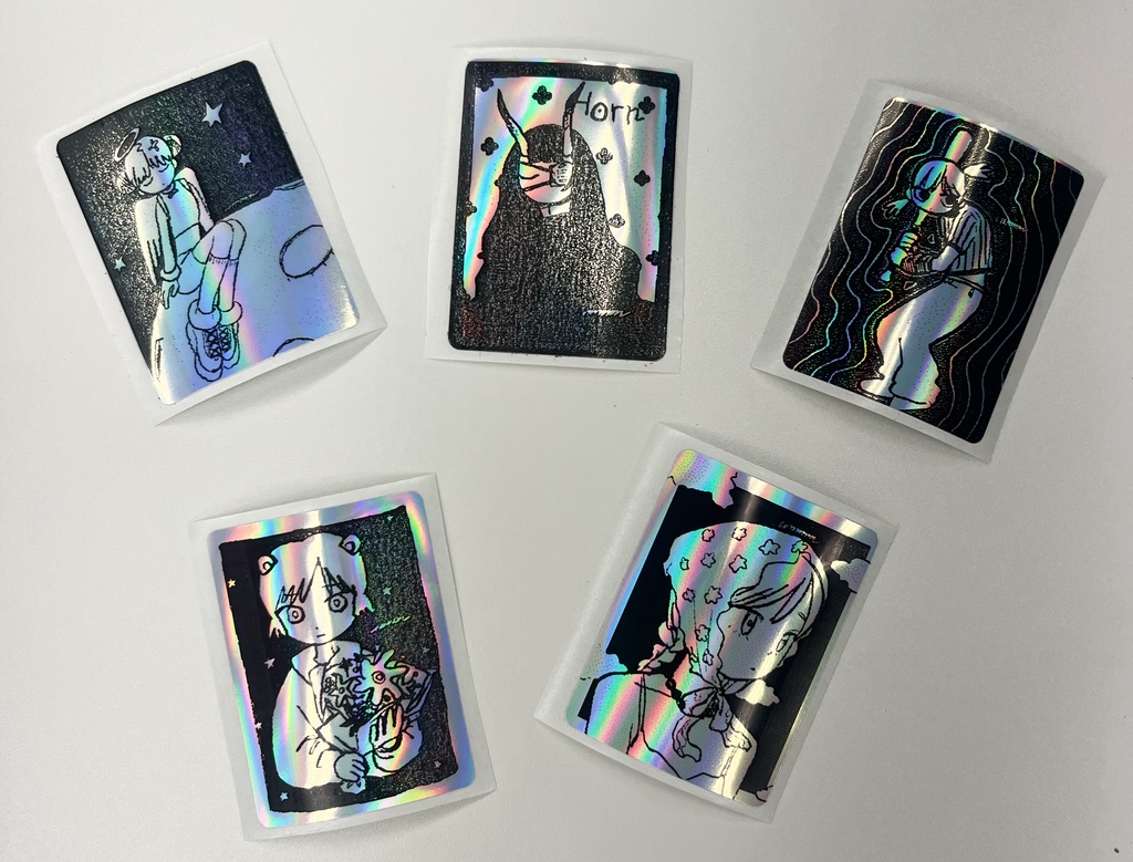 ホロラベルシール・たて　5枚セット