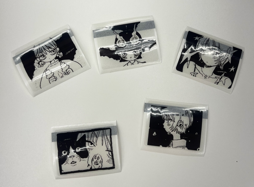 クリアラベルシール・よこ　5枚セット