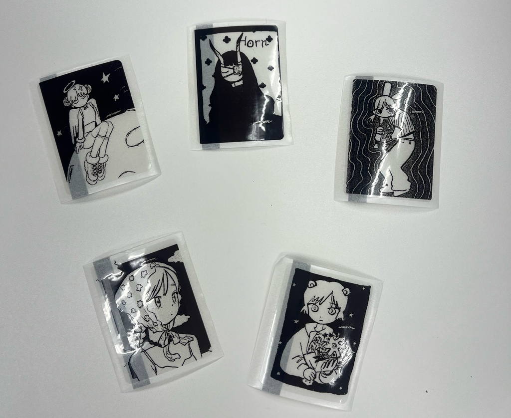 クリアラベルシール・たて　5枚セット