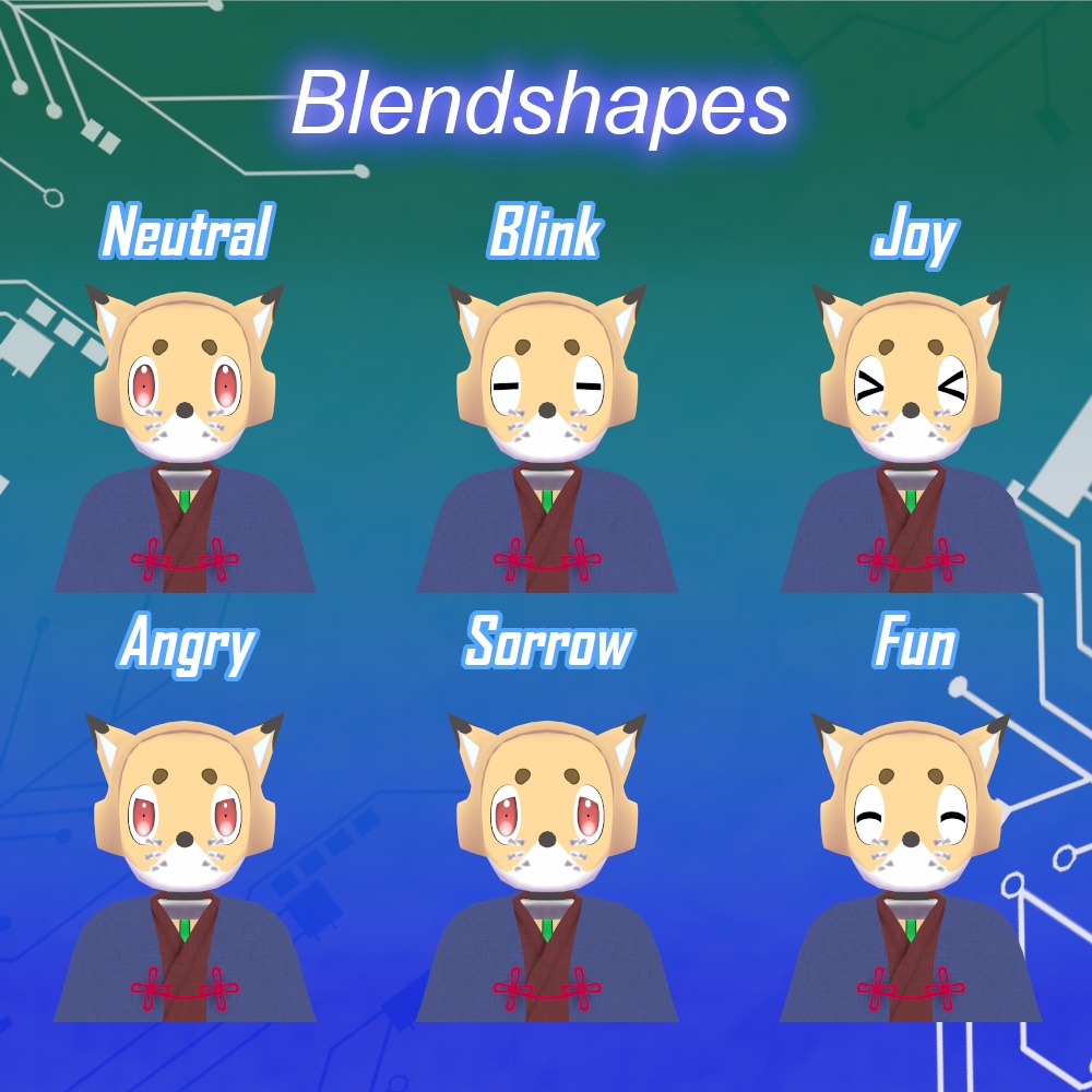 【オリジナル3Dモデル】FoxRobo 和服スタイル