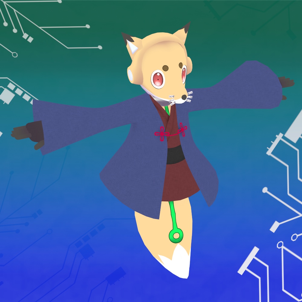 【オリジナル3Dモデル】FoxRobo 和服スタイル