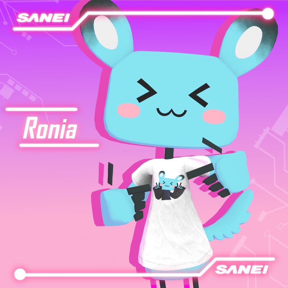 【オリジナル3Dモデル】Ronia ロゴ入りTシャツスタイル