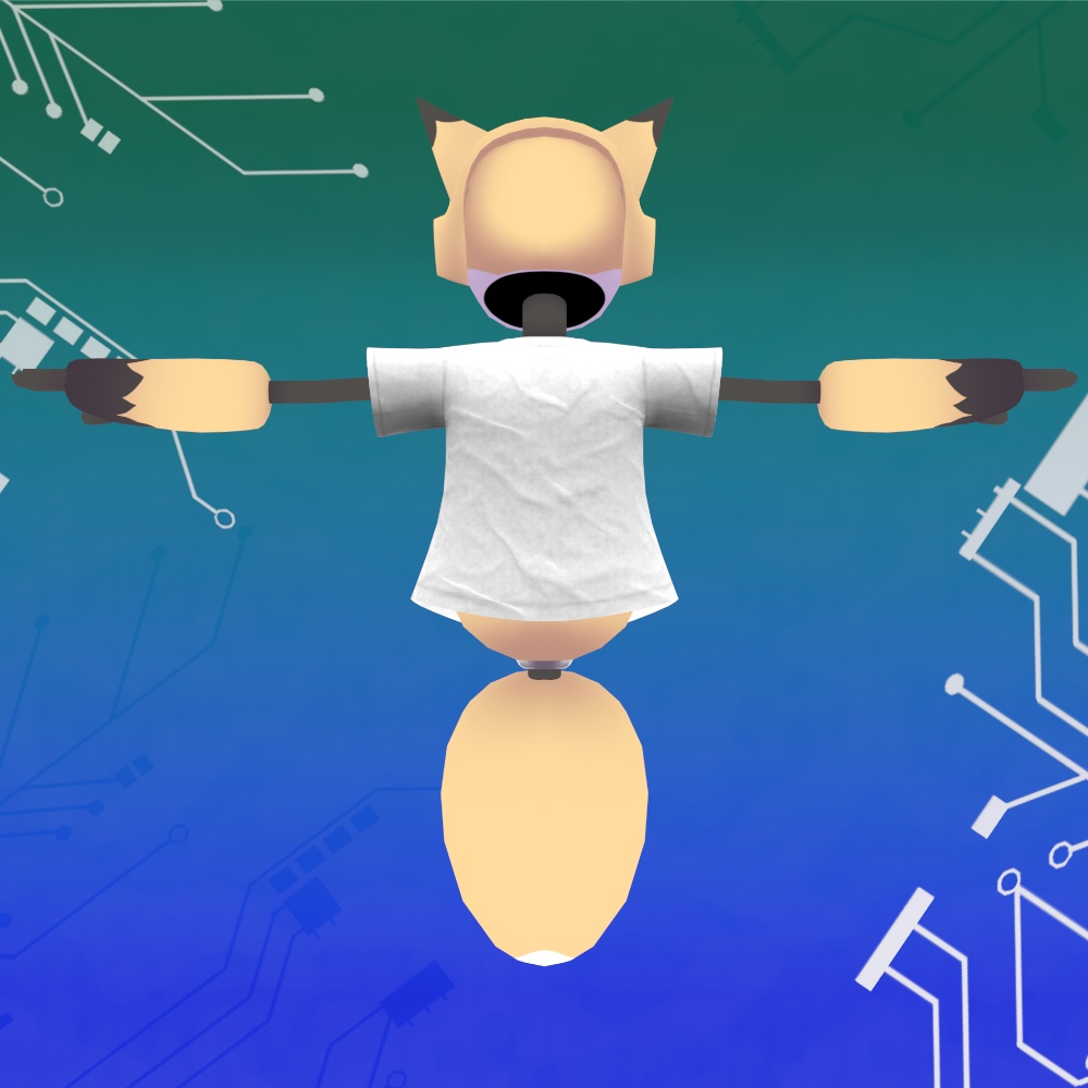 【オリジナル3Dモデル】FoxRobo ロゴ入りTシャツスタイル