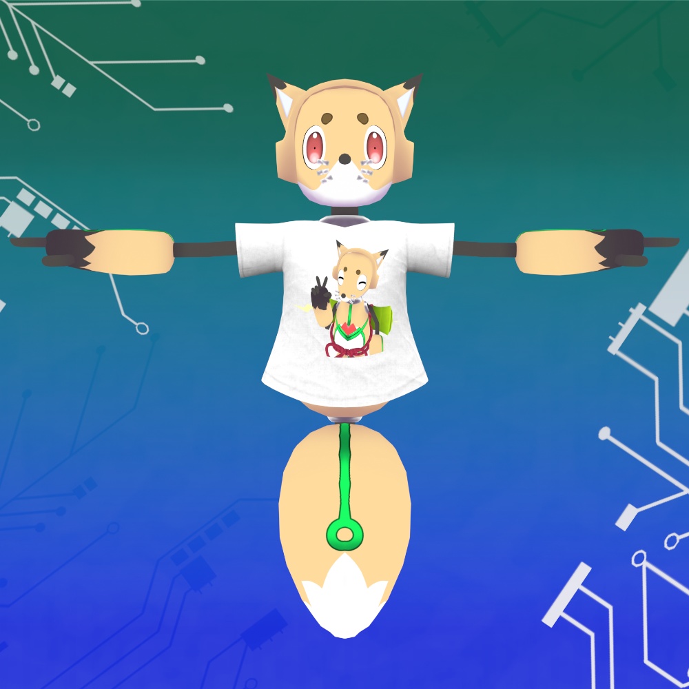 【オリジナル3Dモデル】FoxRobo ロゴ入りTシャツスタイル