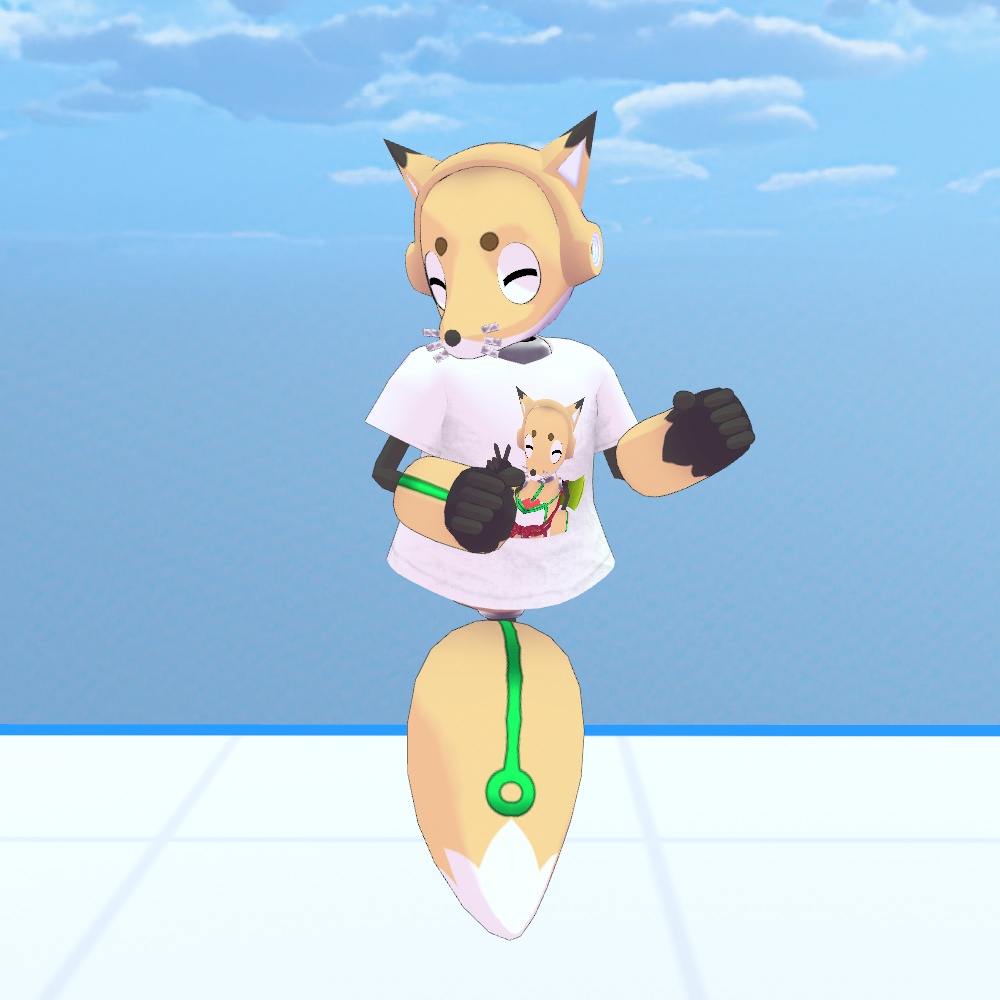 【オリジナル3Dモデル】FoxRobo ロゴ入りTシャツスタイル