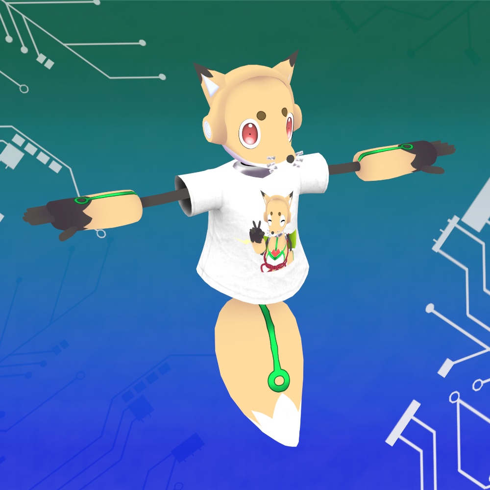 【オリジナル3Dモデル】FoxRobo ロゴ入りTシャツスタイル