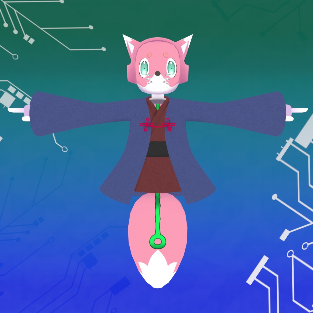 【オリジナル3Dモデル】FoxRobo 和服スタイル 新カラー