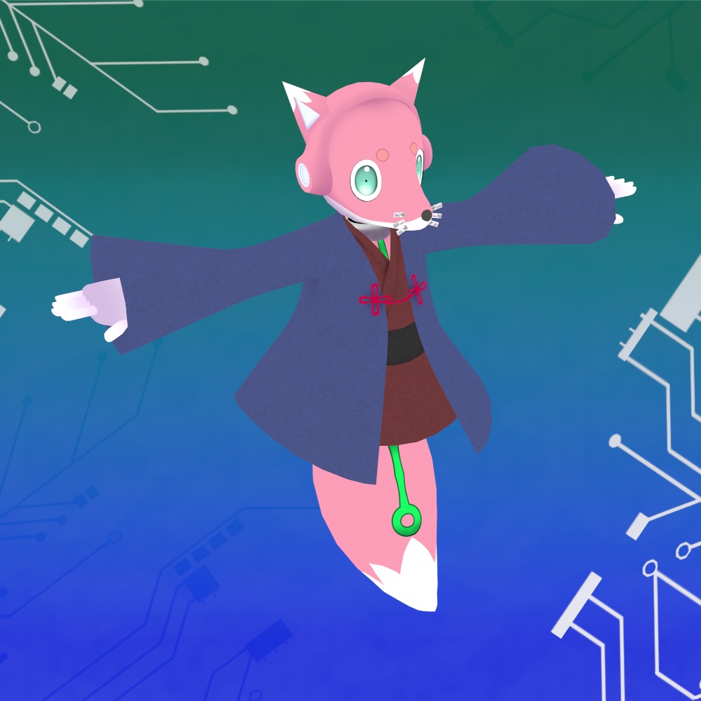 【オリジナル3Dモデル】FoxRobo 和服スタイル 新カラー
