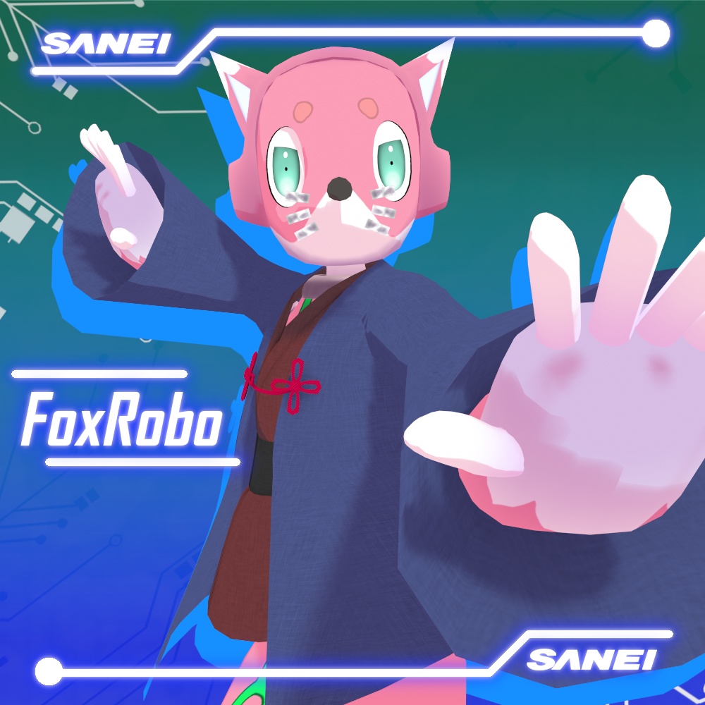 【オリジナル3Dモデル】FoxRobo 和服スタイル 新カラー