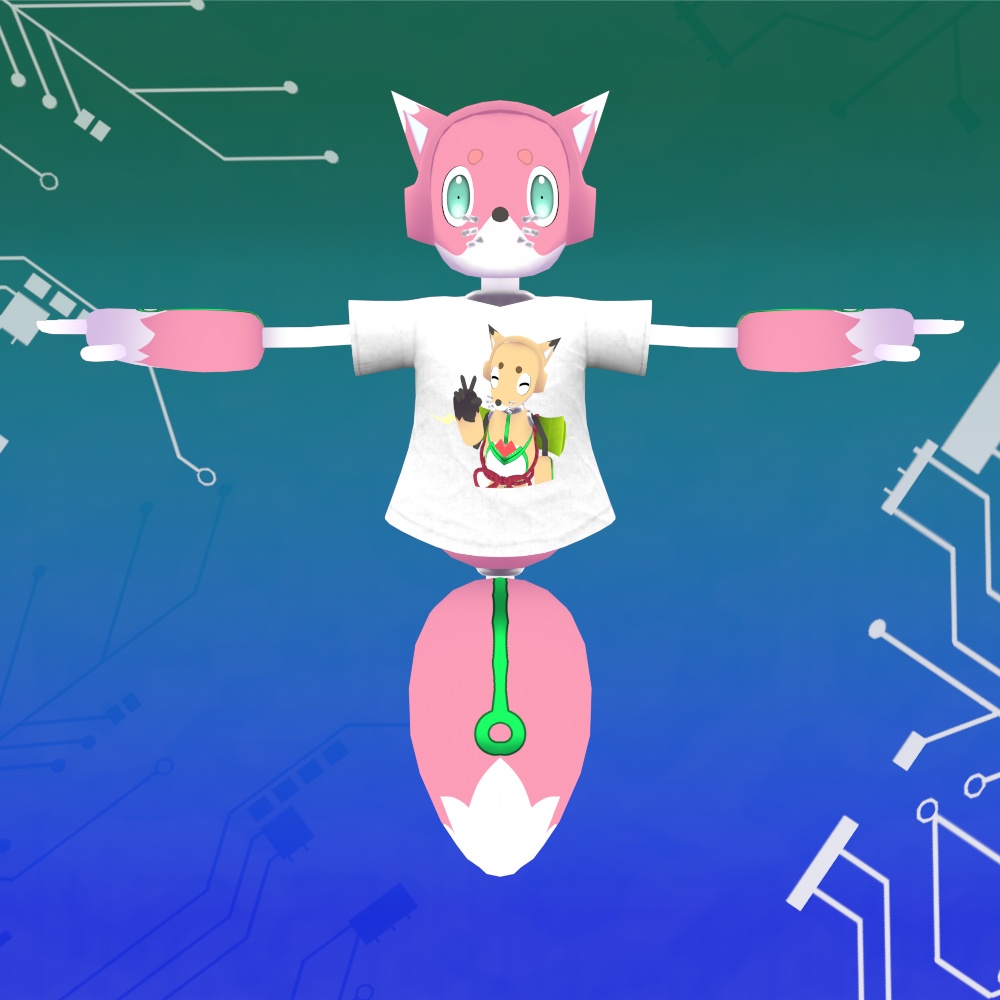 【オリジナル3Dモデル】FoxRobo ロゴ入りTシャツスタイル 新カラー