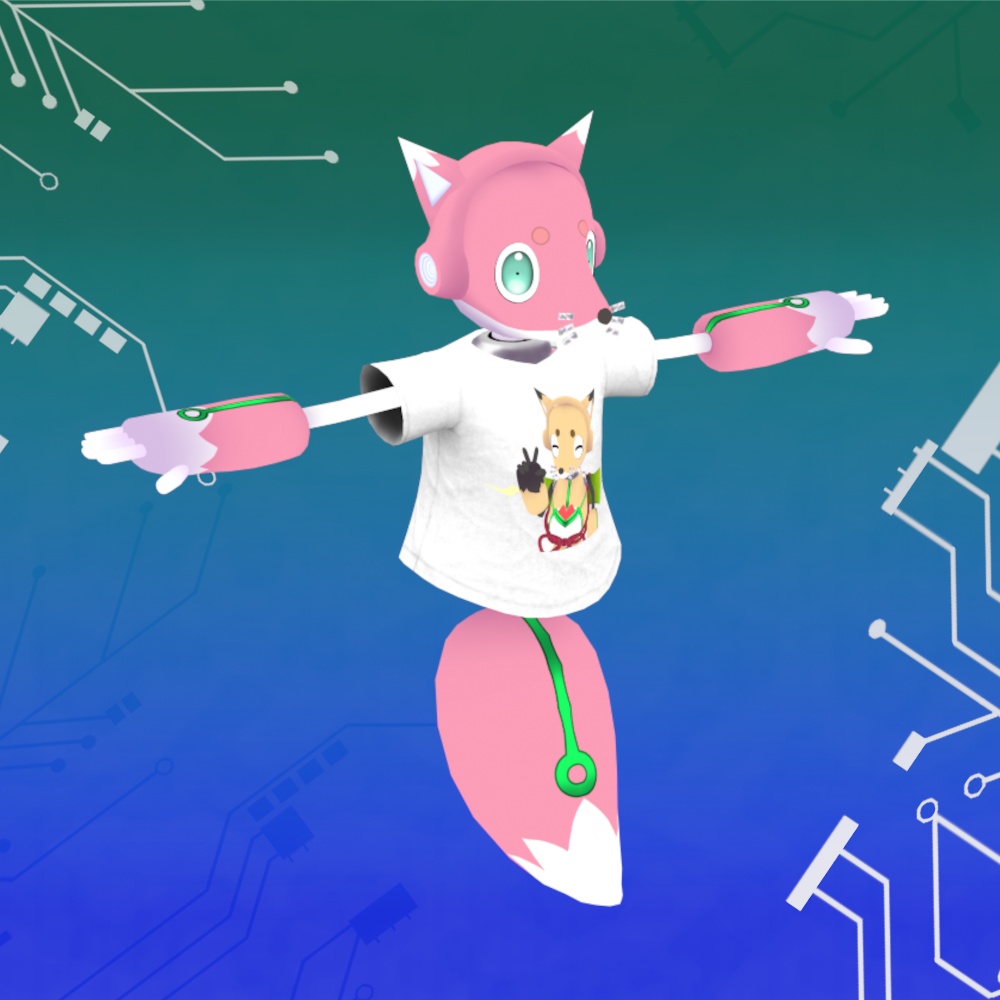 【オリジナル3Dモデル】FoxRobo ロゴ入りTシャツスタイル 新カラー