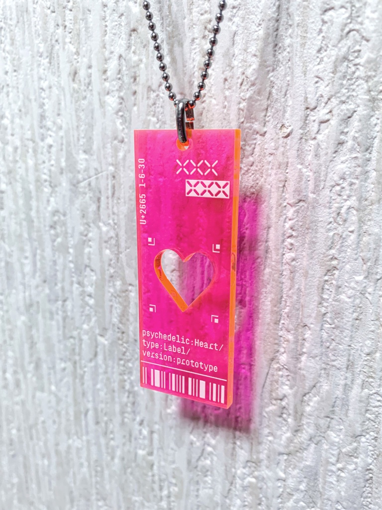 アクリルネックレス【ハート/type:Label】