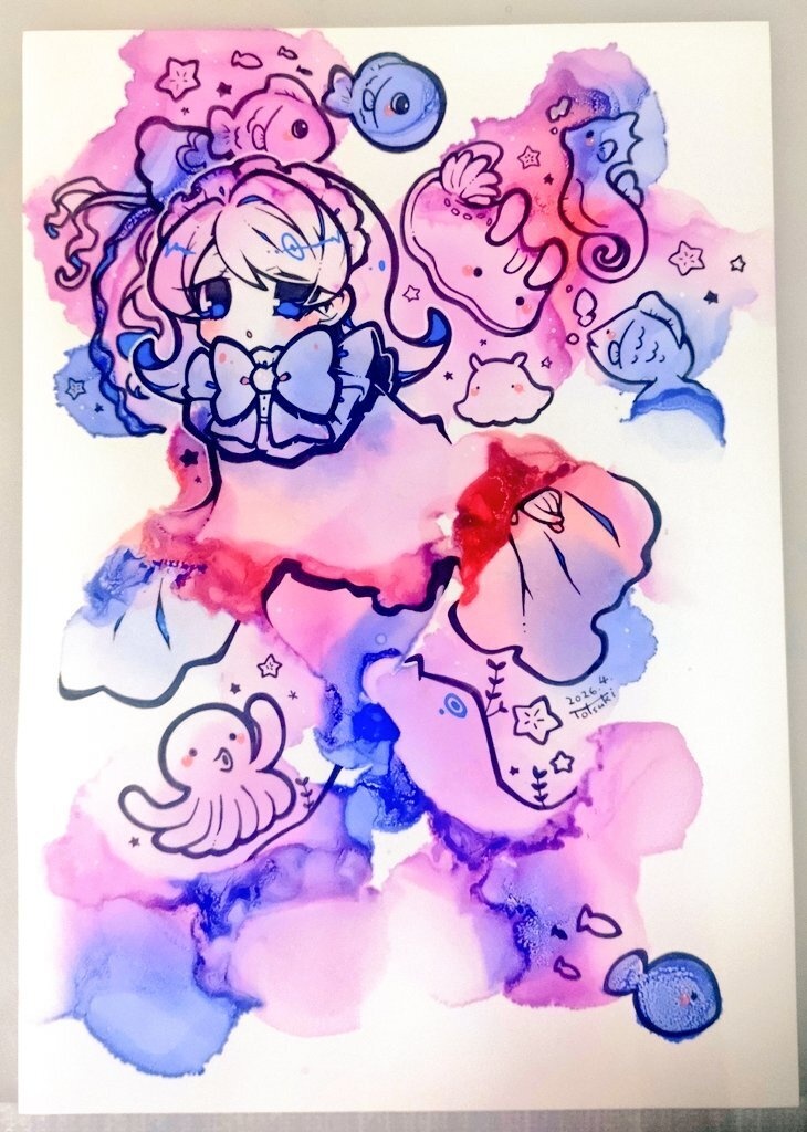 【原画】アルコールインクアート 3点