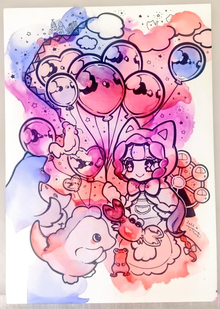 【原画】アルコールインクアート 3点