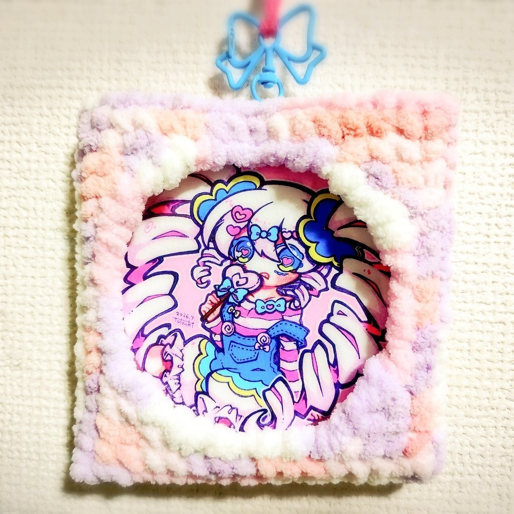 【原画】毛糸フレーム作品 4点