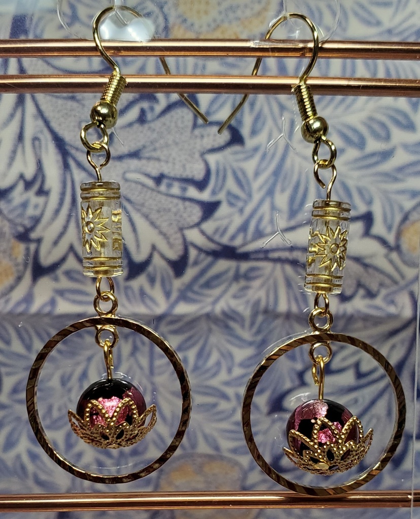 とんぼ玉ピアス(イヤリング)