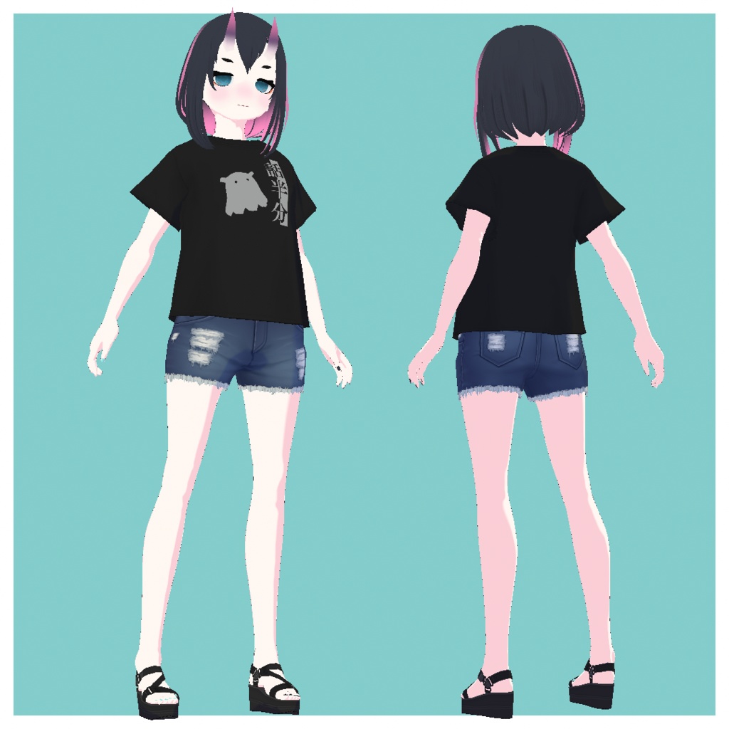 【VRoid VRMアバター】わんぱく人外娘アバター第漆拾陸弾 現代鬼娘 - わんぱくなアトリエ - 2/2