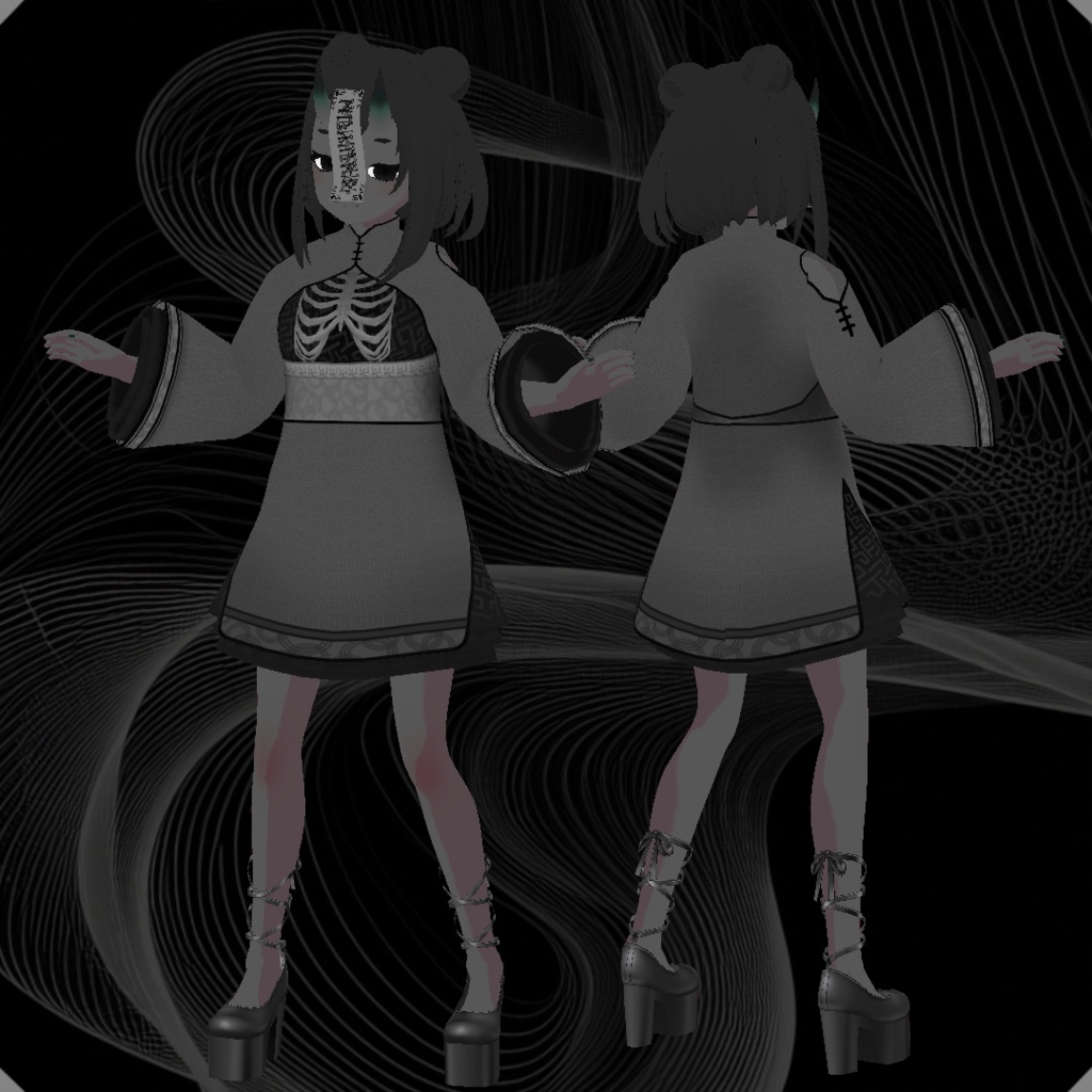 【VRChat対応・vrmアバター】- 墨 - - わんぱくなアトリエ - 2/2