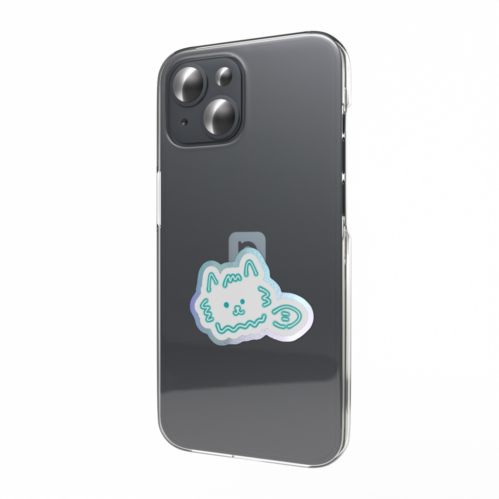 直筆いぬオーロラスマホステッカー