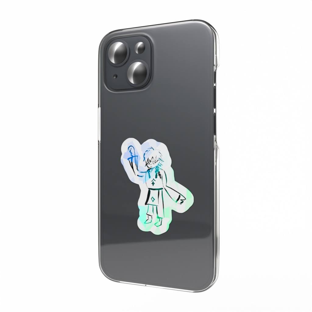 自画像ホログラムスマホステッカー