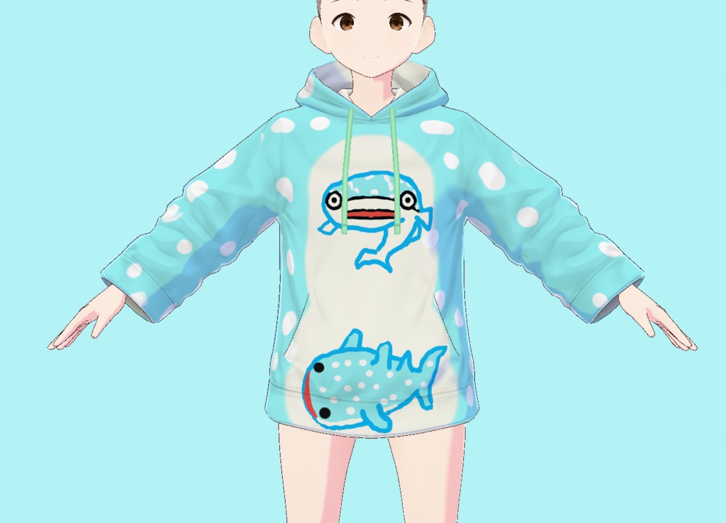 {無料}ジンベイザメのパーカー　whealshark(vroid)