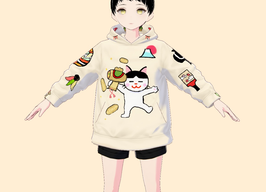 宝来招き猫パーカー(vroid)
