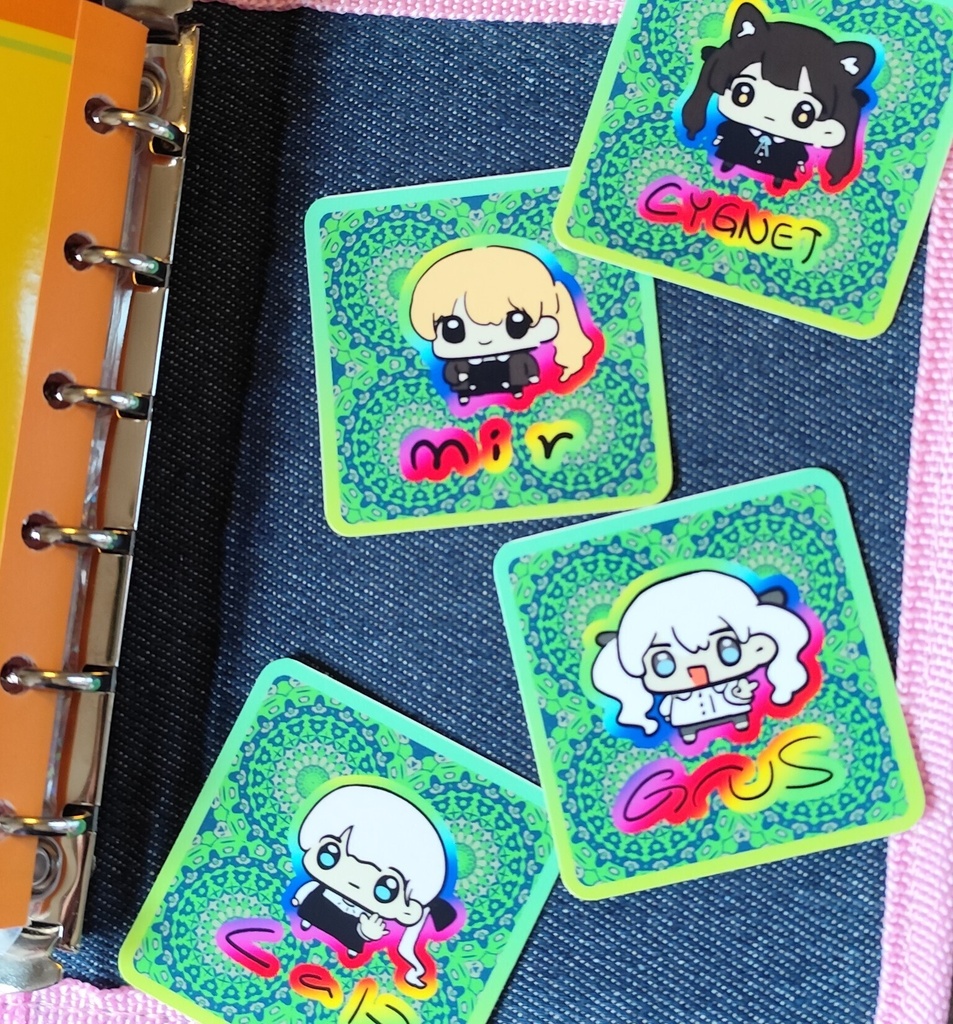 【二次創作】ぐらすとらぷとしぐねっととみーるのステッカー