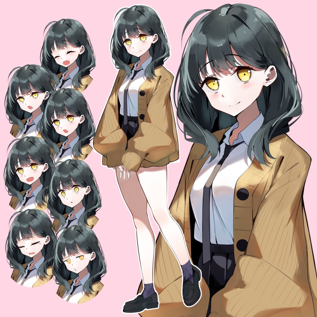 【表情差分7種】制服の女の子｜立ち絵【オリジナル】