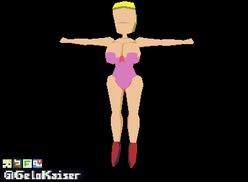 Low-poly 3D Base - Thicc Girl Model