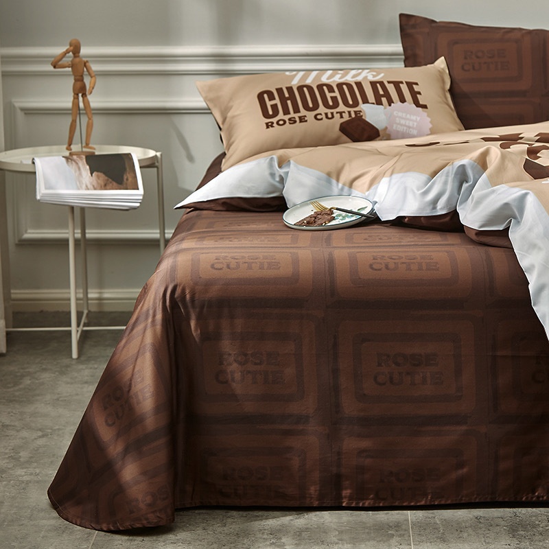 【Rose Cutie x Etoile et Griotte】Rose Cutie Chocolate 布団カバー4点セット(モカ)