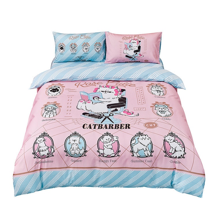 【Rose Cutie x Ms LUTRA】Cat Barber布団カバー4点セット