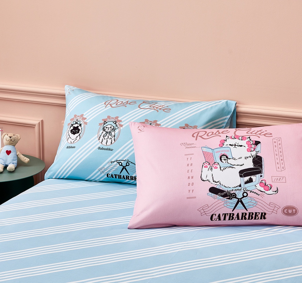【Rose Cutie x Ms LUTRA】Cat Barber布団カバー4点セット