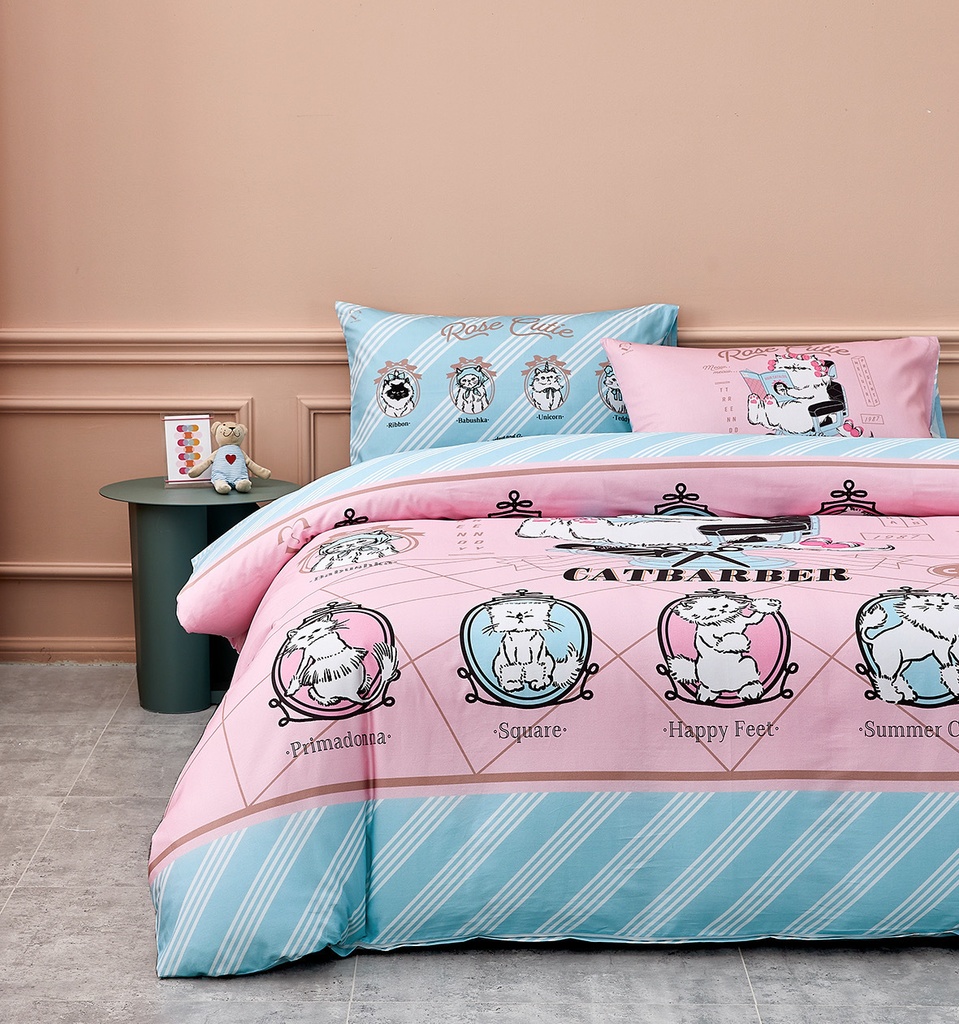 【Rose Cutie x Ms LUTRA】Cat Barber布団カバー4点セット