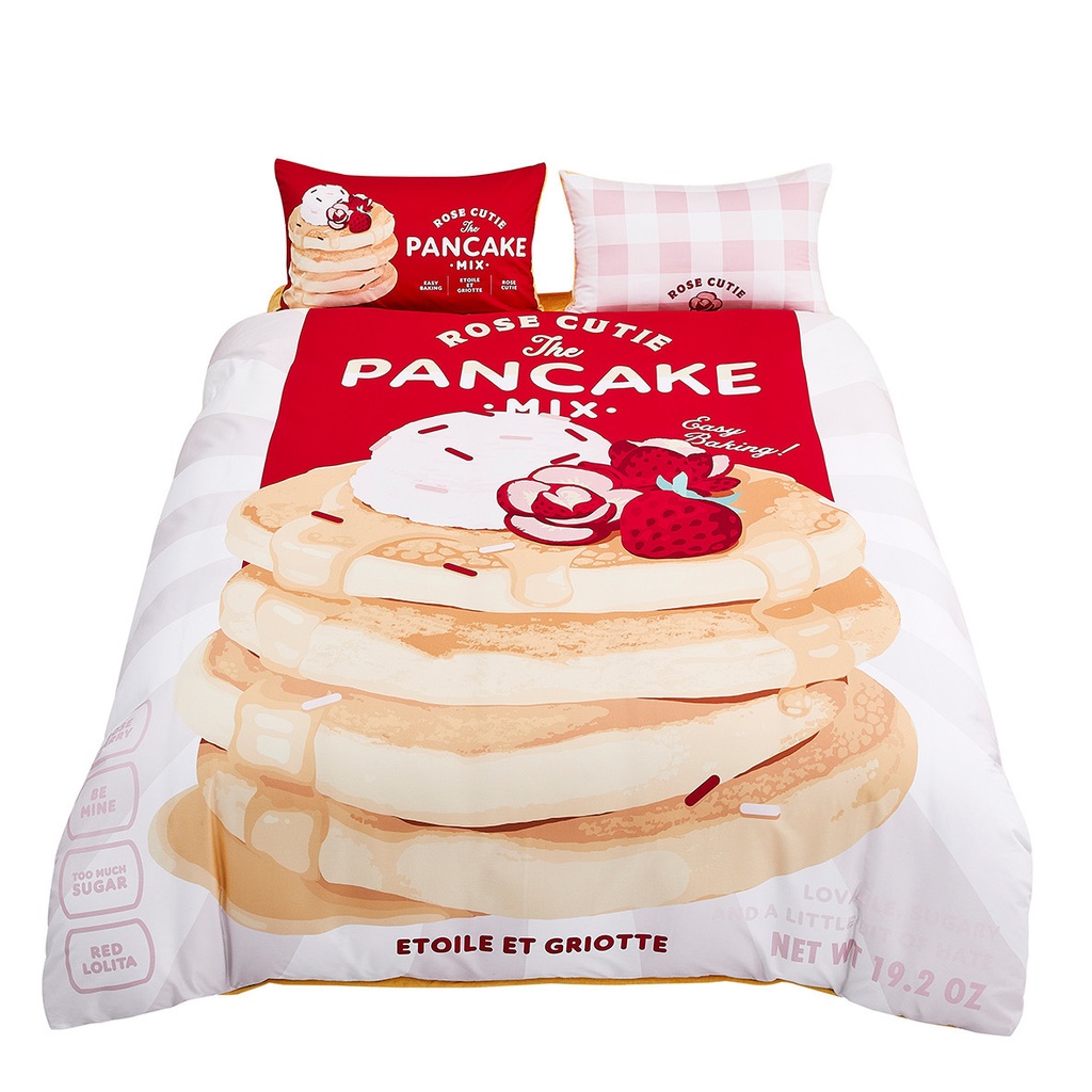 【Rose Cutie x Etoile et Griotte】Rose Cutie Pancake布団カバー4点セット(コットン+ポリエステル)