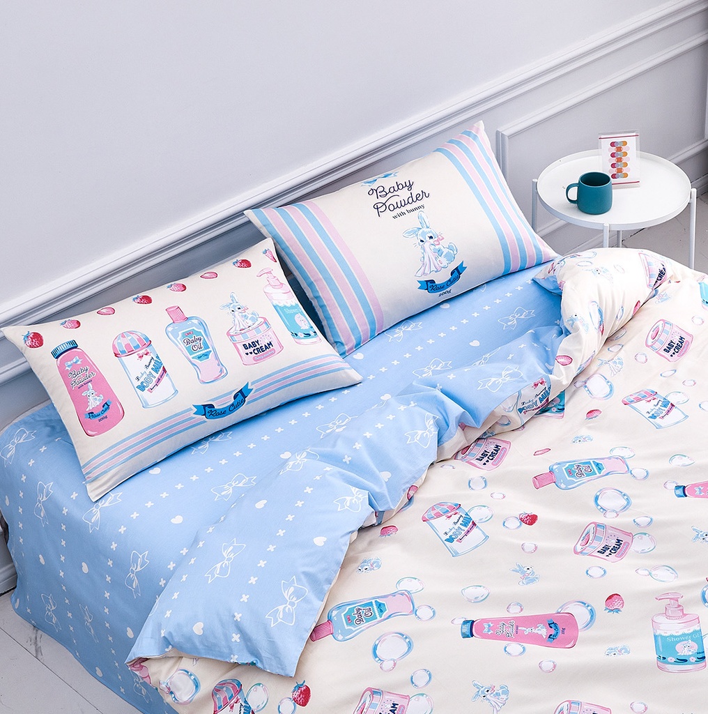 【Rose Cutie x Ms LUTRA】Bunny Baby Powder布団カバー4点セット