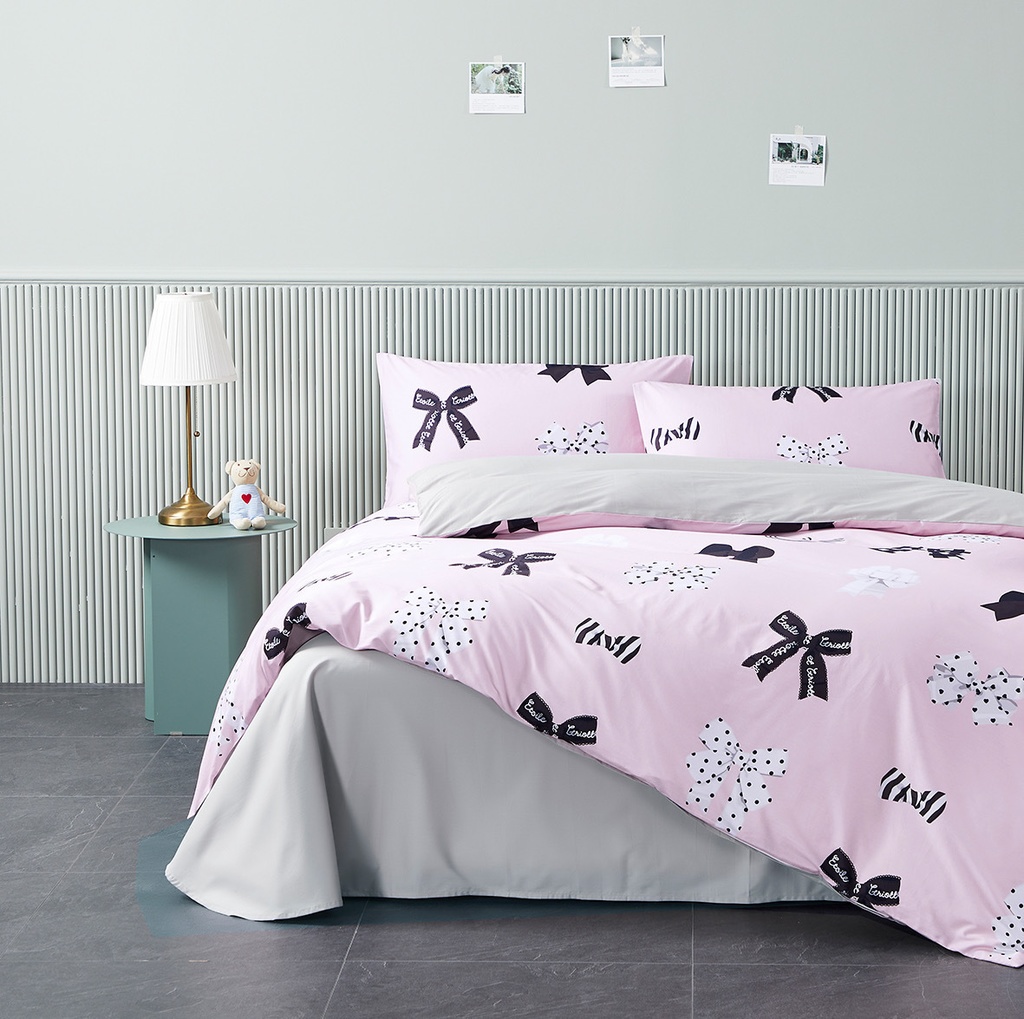 【Rose Cutie x Etoile et Griotte】Rose Cutie Ribbon布団カバー4点セット(ピンク)