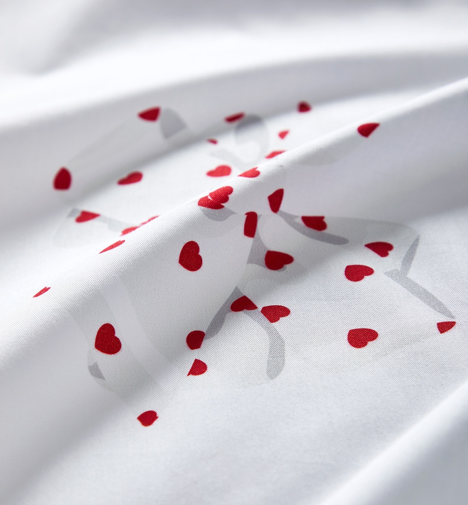 【Rose Cutie x Etoile et Griotte】Rose Cutie Ribbon布団カバー4点セット(レッド)