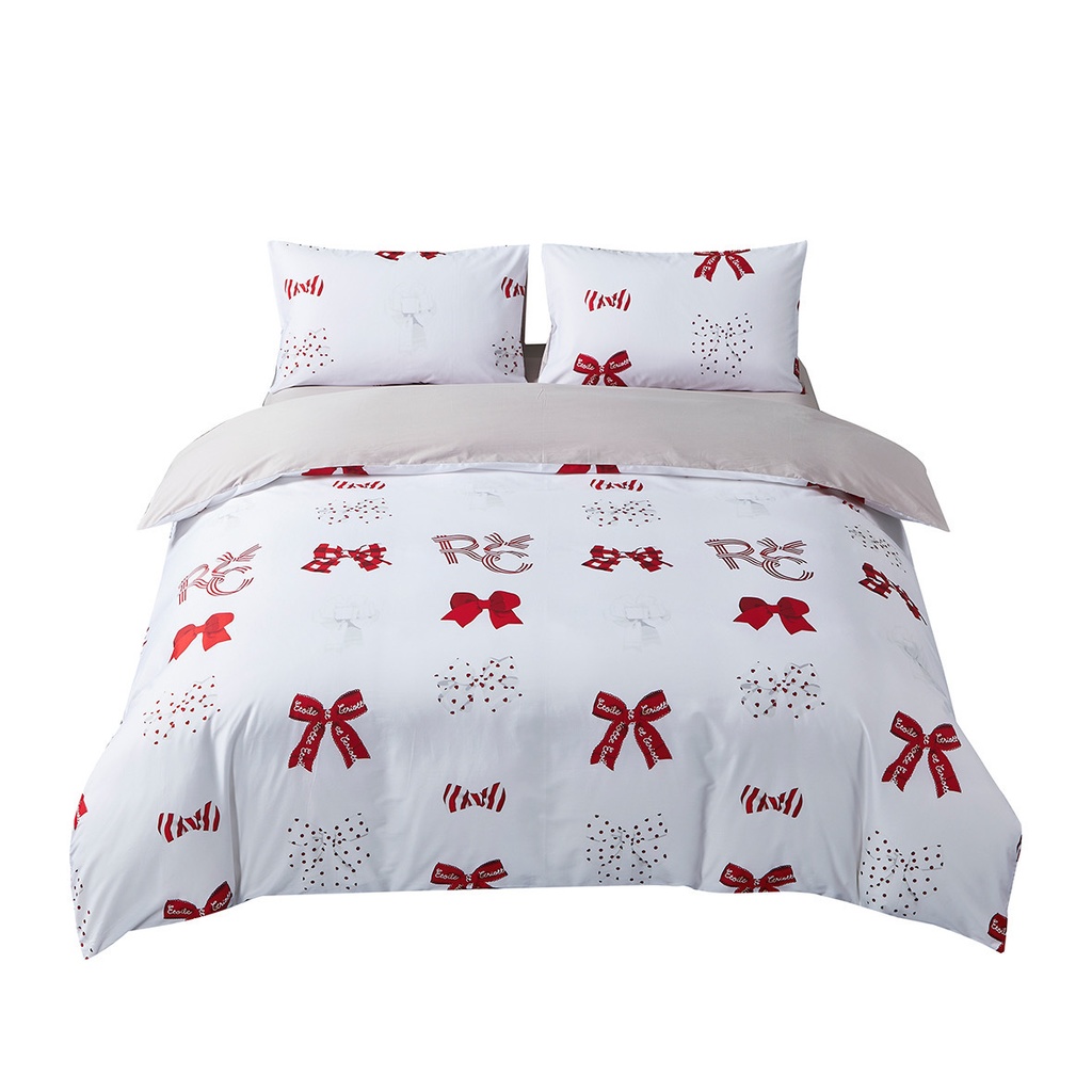 【Rose Cutie x Etoile et Griotte】Rose Cutie Ribbon布団カバー4点セット(レッド)