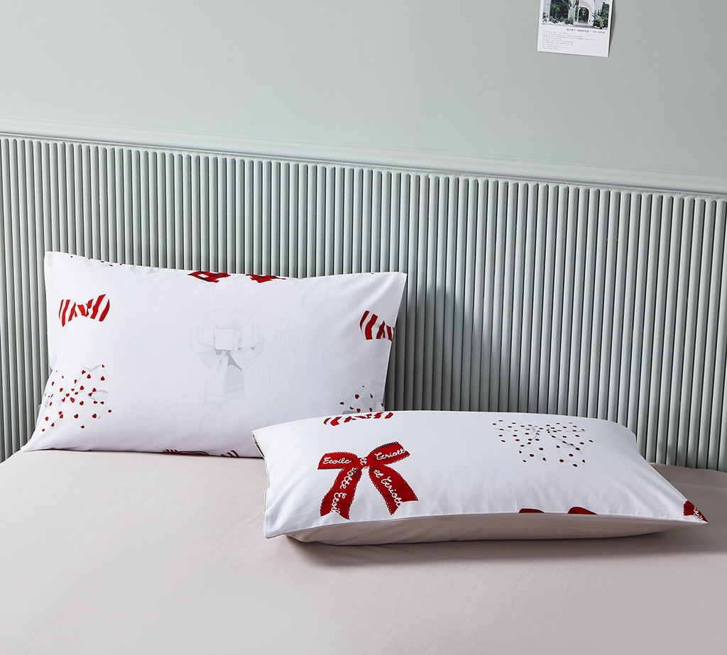 【Rose Cutie x Etoile et Griotte】Rose Cutie Ribbon布団カバー4点セット(レッド)