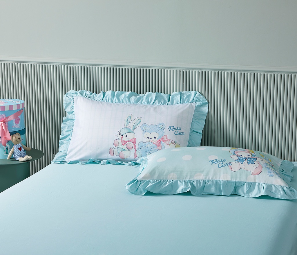 【Rose Cutie x Ms LUTRA】Retro Dolls布団カバー4点セット(ミント)