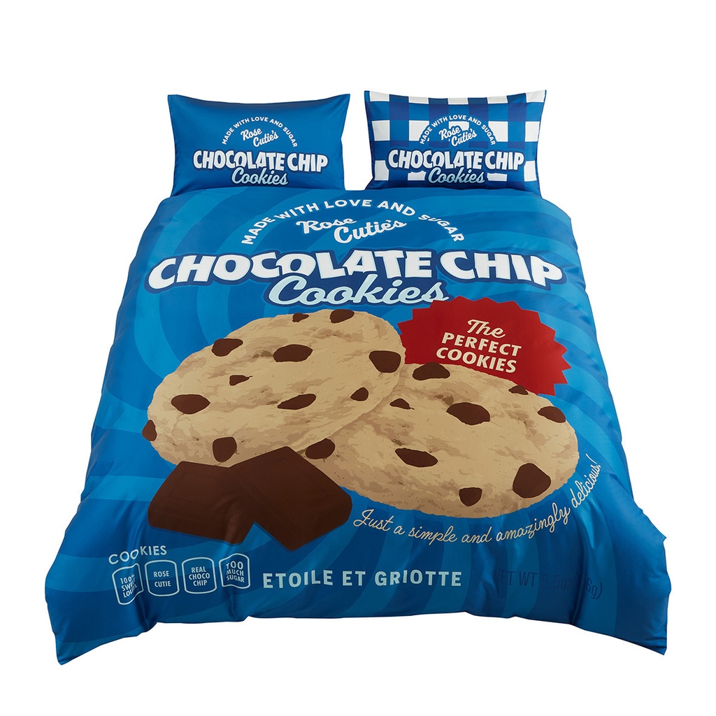 【Rose Cutie x Etoile et Griotte】Rose Cutie Cookie布団カバー4点セット(50Sコットン100%)